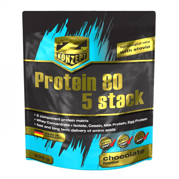 Z-Konzept Protein 80 5 STACK 500 g vícesložkový proteinový nápoj čokoláda